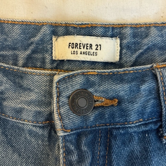 Forever 21 Blue Jean Shorts Distressed Cut-Off Style - Picture 2 of 3